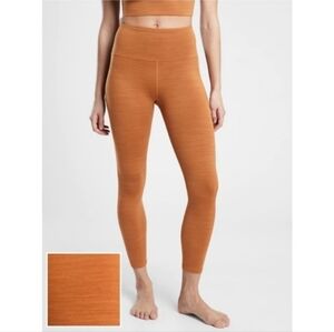 Athleta Elation Space Dye 7/8 Camel Light Brown Cropped Super Soft Leggings 1X